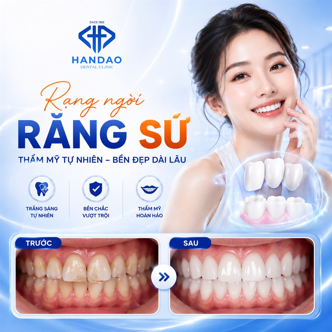 Răng sứ thẩm mỹ tự nhiên, bền đẹp dài lâu - Nha khoa Hân Đào