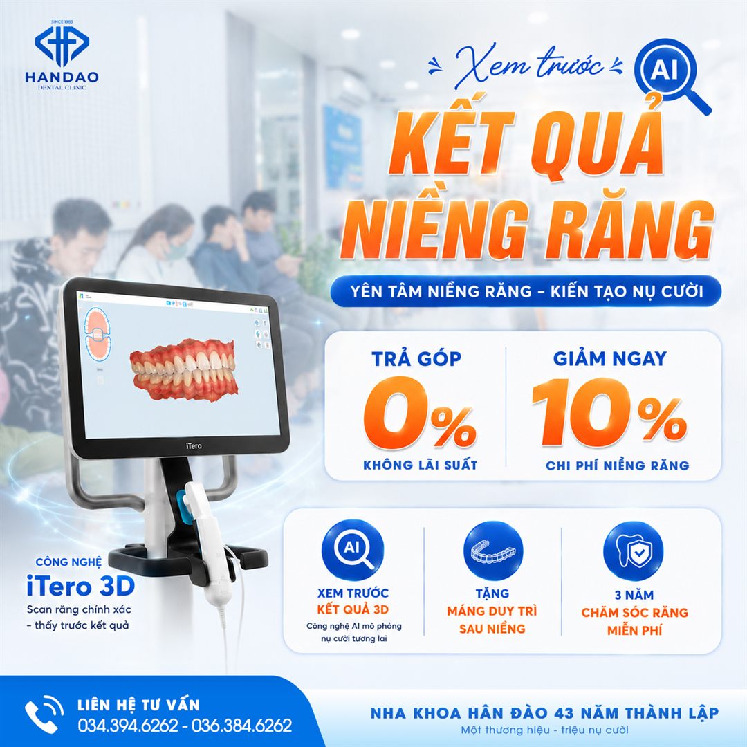 Kết quả niềng răng - trả góp 0%, giảm 10% chi phí niềng răng - Nha khoa Hân Đào